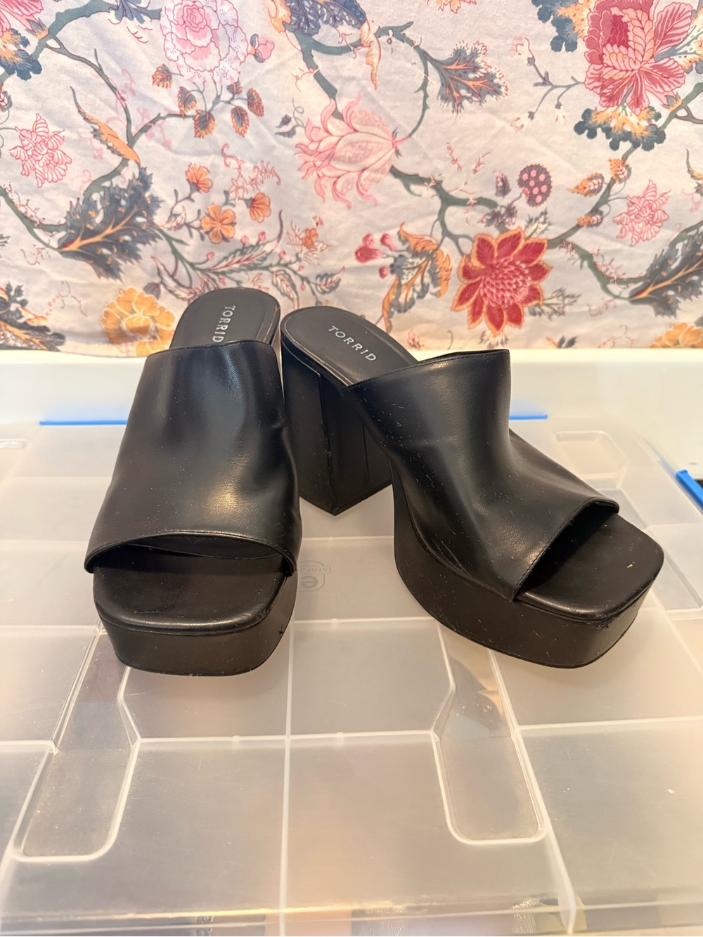 torrid Black Chunky Platform Open-Toe Mules